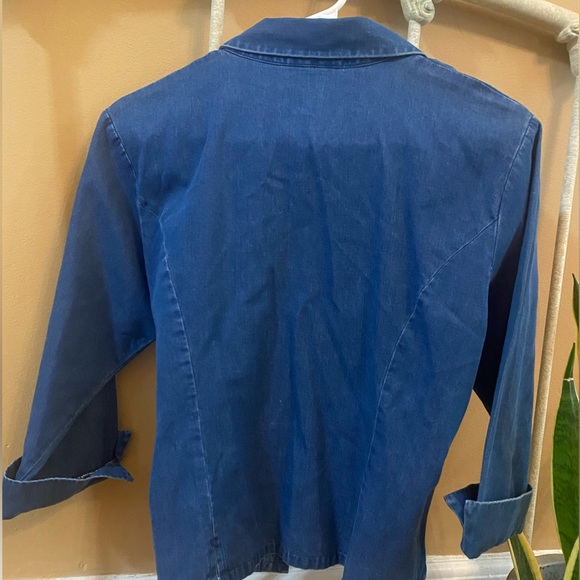 90s Talbots tie v-neck top - Picture 6 of 7